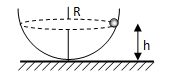 质量为m的小球沿半球形碗的光滑的内面，正以角速度ω在一水平面内作匀速圆周运动，碗的半径为R，求该小球