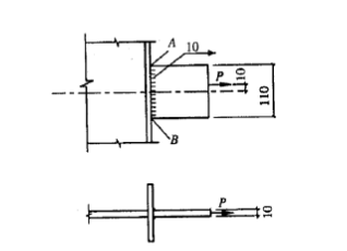 如图所示连接，承受静载拉力设计值F=85kN，hf=5mm，钢材为Q235B·F，E43焊条，焊条电