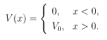 设质量为眠能量为E＞0、自旋为的极化粒子束（自旋密度算符为ρ)从左入射，碰到自旋相关的势阶V=σxV