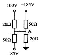 题如图所示电路中，A点的电位VA为（)。     （a)19.2V （b)10.8V （c)4.8V