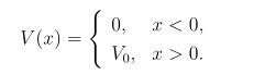 设质量为m、能量为E＞0自旋为的极化粒子束（自旋密度算符为ρ)从左入射，碰到自旋相关的势阱V=σxV