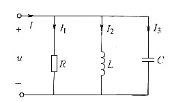 下图所示R，L，C串并联正弦交流电路，已知I1=20A，I2=16A，总功率因数为1，则I=____