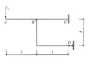 如图所示结构中，B点的竖向位移为______。    A．（↓) B．（↓) C．（↓) D．（↓)