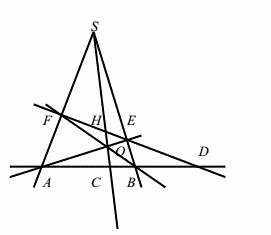 由4个点S，F，O，E（其中任意3点不共线)和由它们两两相连的6条直线构成的图形叫做完备四边形（如图