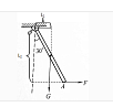 如图所示，一根长l=80cm，重G=40N的均匀直棒OA可绕轴O转动，用水平力F=20N作用在棒的一