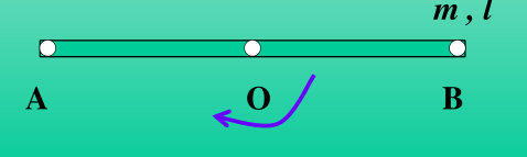 匀质细杆AOB的A端、B端和中央位置O处各有一个光滑小孔，先让杆在光滑的水平大桌面上绕O孔以角速度ω