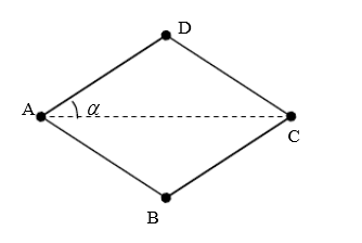 如图所示，四个质量同为m的小球，用长度相同且不可伸长的轻绳连结成菱形ABCD，静放在光滑的水平面上。