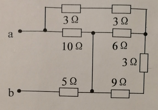 试求图（a)所示电路的等效电阻。试求图(a)所示电路的等效电阻。    