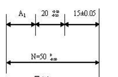 如图所示尺寸链，N为封闭环，组成环A1合格的尺寸有( )。 