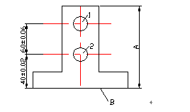 如下图所示，两个孔均以底面为定位和测量基准确性，求孔 1对底面的尺寸A应安制在多大范围内才能保证尺寸