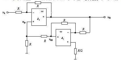 电路如图所示，R=100kΩ，求输出电压uo与输入电压ui之间关系的表达式。请帮忙给出正确答案和分析
