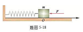 有一水平的弹簧振子，如题图5－18所示，弹簧的劲度系数k=25N•m－1，物体的质量m=1.0kg，