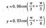 质量为0.1 kg的质点同时参与互相垂直的两个振动,其振动表达式分别为其中,x,y以m为单位;:以s