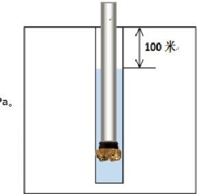 如图所示，某直井、3000m，钻井液密度、1.20g／cm3，在起钻作业中由于没有及时灌钻井液，造成
