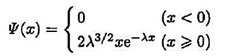一维运动的粒子,其波函数式中, λ为大于零的常数,则粒子坐标的概率密度为__________，在x=