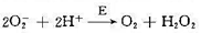 在某些生物体中,存在一种超氧化物歧化酶（E),它可将有害的 变为O2,反应如下今在pH=9.1,酶的