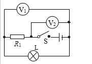 在如图所示的电路中，电源电压保持不变。当电键S由断开到闭合，电压表V1的示数始终等于V2的示数。若电