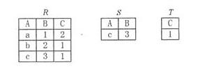 有3个关系R、S和T如下． 则由关系R和S得到关系T的操作是（）。有3个关系R、S和T如下．  则由