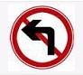 图中标志的含义是___。A：准许向左转弯B：禁止向左转弯C：准许向左掉头D：禁止向左变更车道图中标志