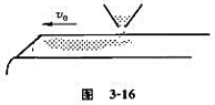 如图3－16所示,矿砂由料槽均匀落在水平运动的传送带上,落砂流量q=50kg／s.传送带匀速移动,速