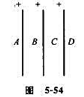 三个平行的“无限大”均匀帶电平面,其电荷面密度都是＋ ,如图5－54所示，则A、B、C、D四个区域的