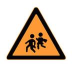 图中标志的含义是___。A：注意儿童B：人行横道C：学校D：村庄图中标志的含义是___。A：注意儿童