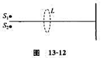 如图13－12所示,两个相干点光源S1和S2在2 m远处的接收屏上生成干涉条纹。现将一焦距为50 c