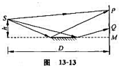如图13－13所示,在劳埃德镜实验中,光源到接收屏的垂直距离为1.5m.光源到劳埃德镜面的垂直距离如