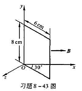 如图所示,一矩形线圈可绕Oy轴转动,线圈中载有电流0.10 A ,放在磁感应强度B=0.50 T的均