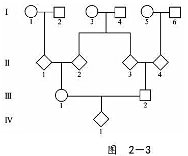 在图2－3中，|||1为Aa个体，a在群体中的频率极低，可排除a多于一次进入该系谱的可能性，问|||