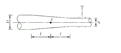 管道收缩段长2l=60cm，直径D=20cm， d =10cm，通过流量Q=0.2m3／s,现逐渐关