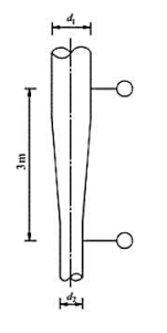 水在变直径竖管中流动，已知粗管直径d1=300mm,流速v1=6m／s。为使两断面的压力表读值相同，