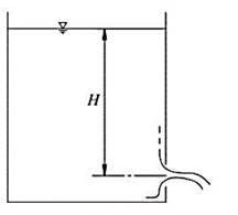 薄壁孔口出流，直径d =2cm,水箱水位恒定H=2m，试求: （1) 孔口流量dC; （2)此孔口外