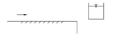 有矩形断面长渠道向低处排水，末端为跌坎，已知渠道底宽b=1m，底坡i=0.0004，正常水深h0=0