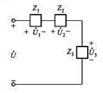 图2－45所示电路，Z1=3∠45°Ω，Z2=（10＋j10)Ω，Z3=－j5Ω，已知Z1的电压，求