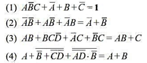 试用逻辑代数的基本定理证明下列各式。