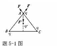 电量都是q的三个点电荷，分别放在正三角形的三个顶点，试问：（1)在这三角形的中心放一个什么样的电量都