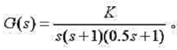 已知单位反馈系统的开环传递函数为：要求系统的闭环极点有一对共轭复数极点，其阻尼比为ξ=0.5。试已知