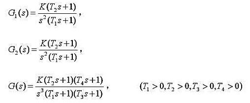 已知三个系统的开环传递函数为又知它们的奈奎斯特曲线如图5－2（a)、（b)、（c)所示。找出各个传递