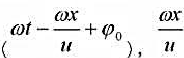 波动方程中的x／u表示什么？如果改写为y=cos又是什么意思？如果t和x均增加，但相应的的值不变，由