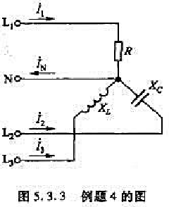 在图5.3.3所示电路中，电源线电压UL=380V。（1)如果图中各相负载阻抗的模都等于10Ω，是否