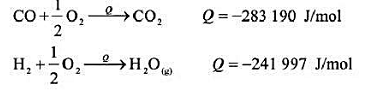 已知定温（298K)定压（101325Pa)下，试确定下列反应的热效应H2O（g)＋CO→H2＋CO