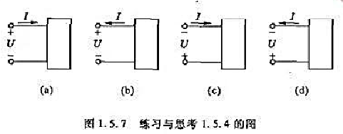 在图1.5.7中,方框代表电源或负载。已知U=220V,I=－1A,试问哪些方框是电源,哪些是负载？