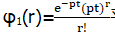 某厂需用配件数量r是一个随机变量，其概率服从泊松分布，时间t内的需求概率为平均每日需求为1（ρ=某厂