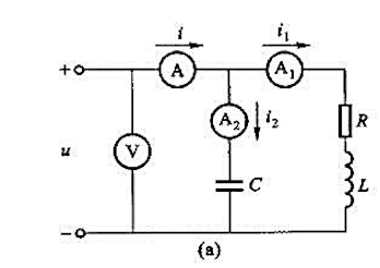 在图2.4.12（a)中，已知U=220√2sin314tV，i1=22sin（314t-45°)A
