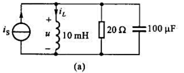 题图11-2所示电路中，已知iS（t)=1cos103tA。试求电感吸收的瞬时功率。题图11-2所示