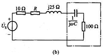 题图11-11所示电路中，已知试问R和C为何值时，负载可以获得最大功率？并求此最大功率值。题图11-