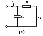 试写出题图12-4（a)、（b)所示双口网络的转移电流比，并用计算机程序画出电阻R=1kΩ和电容C=