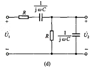 试写出题图12-5所示双口网络的转移电压比并用计算机程序画出电阻R=1kΩ和电容C=1μF时电路的幅