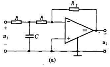 试求题图12-18所示双口网络的转移电压比，并设计一个电压增益为100，转折频率wC=102rad/